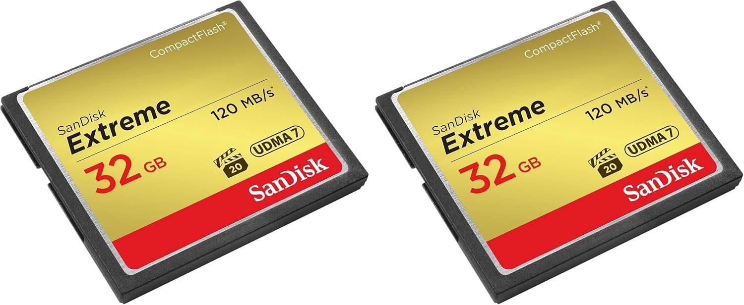 سعر ومواصفات SanDisk Extreme CF 120MB/s, 85MB/s write, UDMA7, 32GB (Pack of 2) (B0HLF7QD9X) على Amazon EG