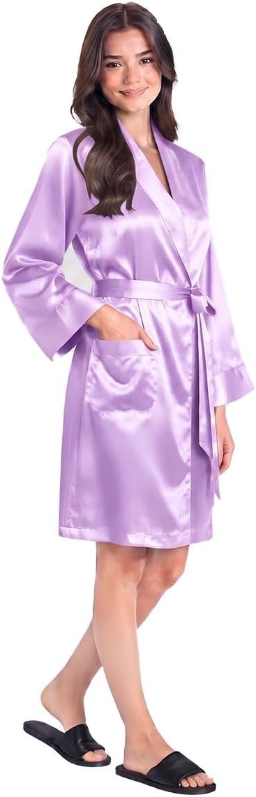 سعر ومواصفات Signoola Premium Satin Bath Robe, Soft Lightweight, 2 Pockets (B0HKZWN183) على Amazon EG