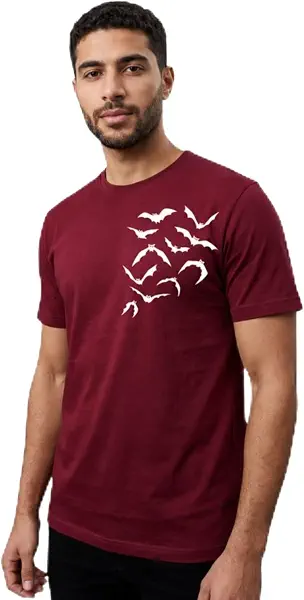 سعر ومواصفات Silver Hawk تيشيرت قطن 100% مطبوع للرجال بقصة ضيقة، لون أحمر غامق (Burgundy) (مقاس 5XL) (B0HDTXR46W) على Amazon EG
