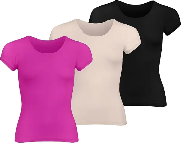 سعر ومواصفات Silvy Womens Half Sleeve Set Of 3 Pieces Lucy Top Half Sleeves Round Neck (B0DC59VWF5) على Amazon EG