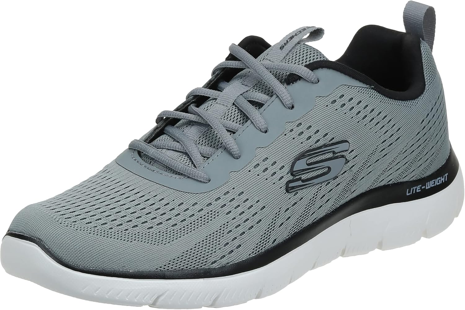 سعر ومواصفات Skechers SUMMITS LACE UP SPORTS shoes for MEN GRAY BLACK size 46 EU (B09QCL3WLK) على Amazon EG