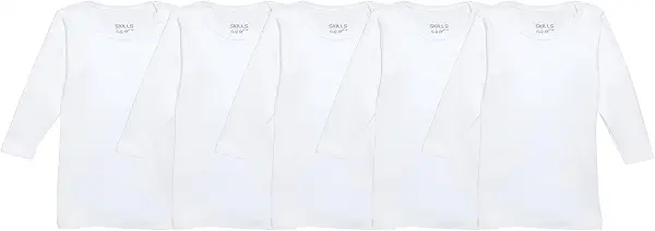 سعر ومواصفات Skills Unisex Set of 5 Pieces Long Sleeves Round Neck Undershirt Base Layer Top (pack of 5) (B0FHKS643K) على Amazon EG