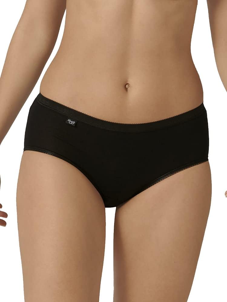 سعر ومواصفات Sloggi Women's Basic+ Midi Brief 3 Pack, Black, 44 (B006ZIGSNE) على Amazon EG