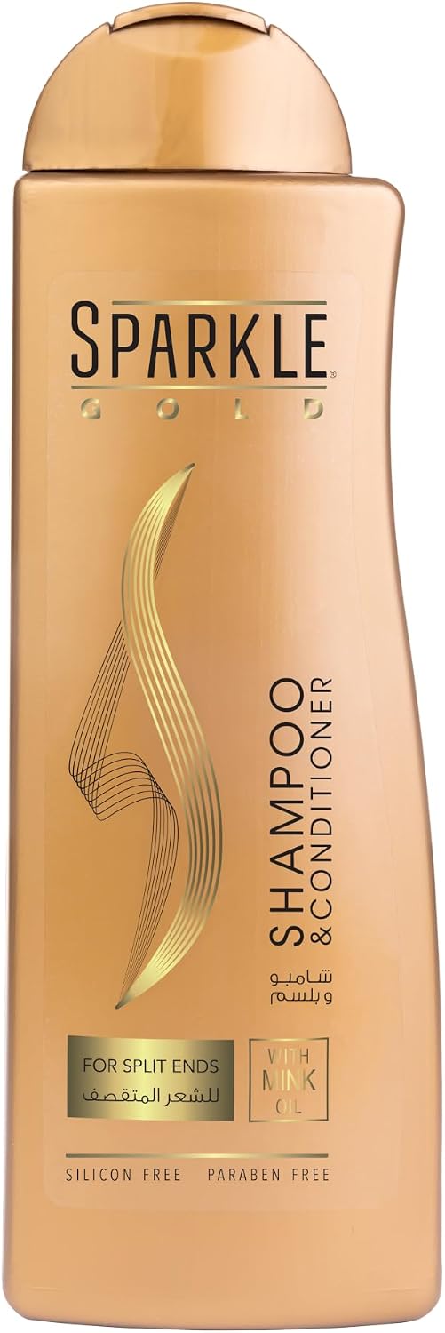 سعر ومواصفات Sparkle Gold Shampoo & conditioner for Split Ends with Mink Oil Silicon free & Paraben free – 350 ml (B0HJHHMKDN) على Amazon EG