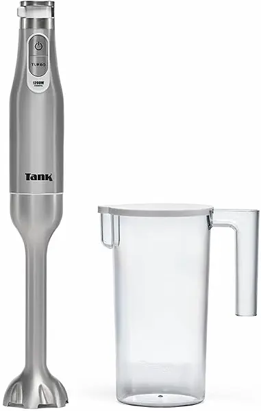 سعر ومواصفات Tank Hand Blender with 600ml BPA Free Beaker,with 6 Speed Control + Turbo, 1200 Watts, White, CM-6004BW, 2 Year Warranty (B0FGWNG7XL) على Amazon EG