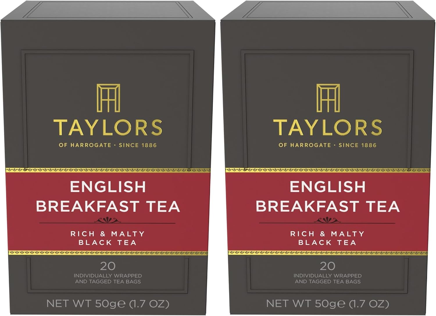 سعر ومواصفات Taylors of Harrogate English Breakfast Tea - Pack of 40 Tea Envelopes (B0FBZSYP87) على Amazon EG