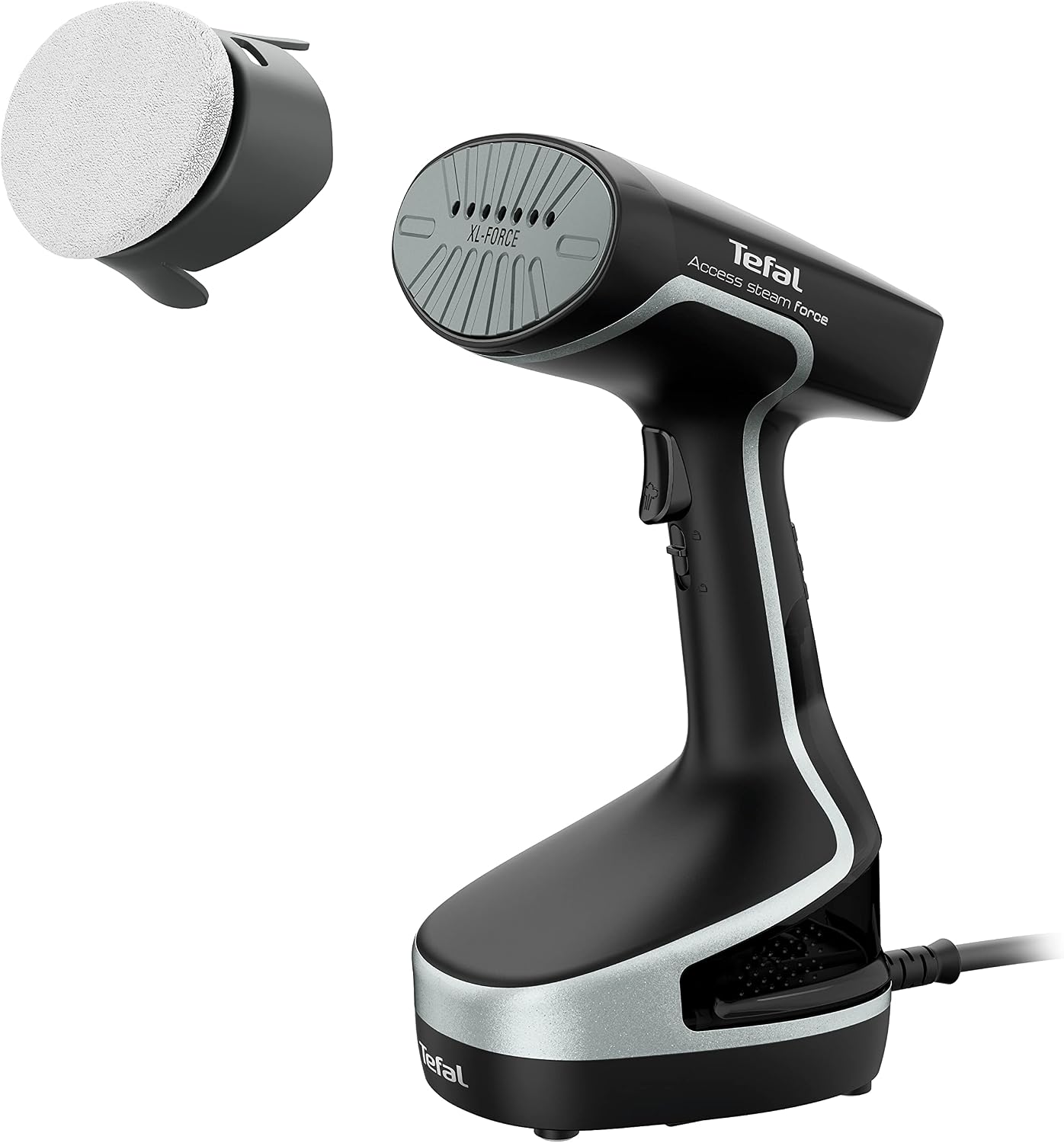 سعر ومواصفات Tefal Access Steam Force DT8250 Steam Brush, 2000 Watt, 190 ml Water Tank, Heats up in Just 25 Seconds and Ready to Use, Sterilizing Steam Power, Steamer, Black/Silver (B09CYYG5YN) على Amazon EG