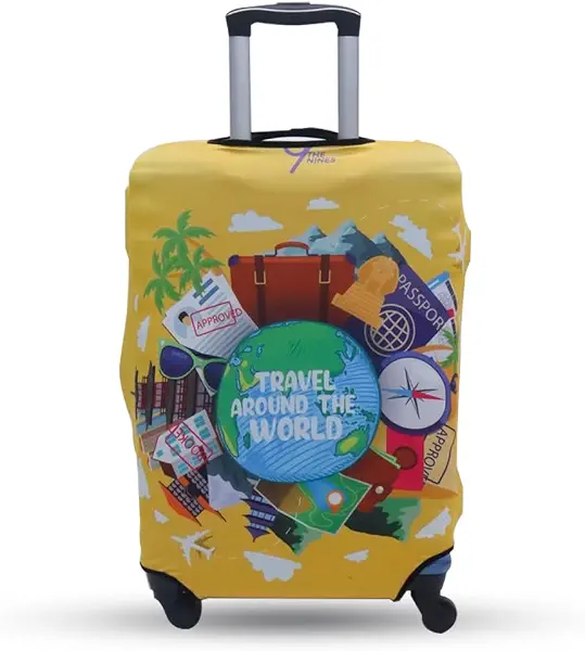 سعر ومواصفات The Nines غطاء شنط سفر بطباعة عبارة "Travel Around The World" من ذا ناينز (B0CH15RC8Y) على Amazon EG