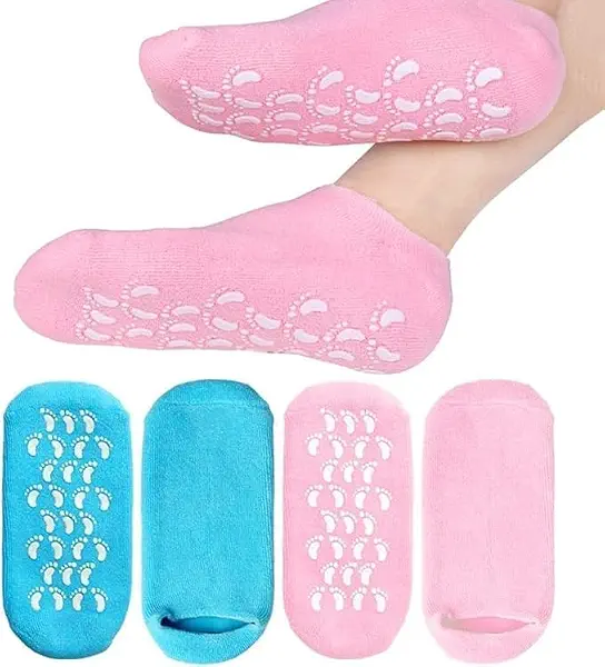 سعر ومواصفات THE SR BRAND Silicone Socks for Women & Men, Multicolour, Medium, 1 Pair, Moisturizing, Dry Skin, Spa Gel Socks, Crack Heel Repair Socks (B0FDX1222C) على Amazon EG