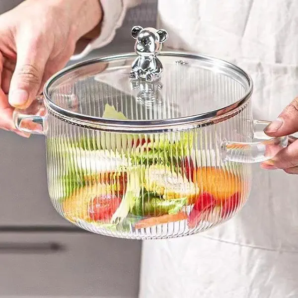 سعر ومواصفات Thermal Cooking Pot With Lid Handle Bear Shape Metal Frame 1.7 Liter | حله حرارى | تحمل حتى 150 درجة | شكل شفاف وغطاء بلعبة دبدوب ديكور أفضل لممطبخ (B0DZBKTLF5) على Amazon EG