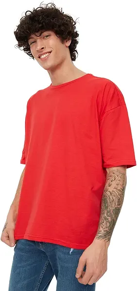 سعر ومواصفات Trendyol Man Oversize/Wide Cut Basic 100% Cotton T-Shirt TMNSS22TS0318 T-Shirt (pack of 1) (B09W38NRJ1) على Amazon EG