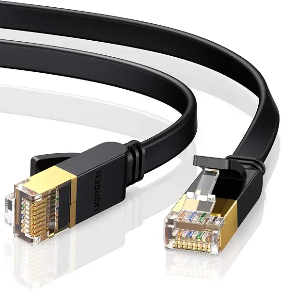 سعر ومواصفات UGREEN Cat 7 U/FTP Lan Cable Flat Design 1m (Black) - 11260 (B00QV1F1C4) على Amazon EG