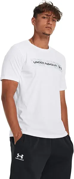 سعر ومواصفات Under Armour اندر ارمور 1376830-100-LG للرجال UA كامو مخطط على الصدر بأكمام قصيرة WHT LG (B0D47FQWXB) على Amazon EG
