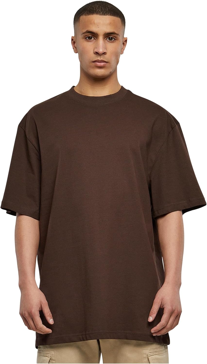 سعر ومواصفات Urban Classics Men's Tall Tee Oversized Short Sleeves T-Shirt with Dropped Shoulders, 100% Jersey Cotton, Brown, XL (B001463CZE) على Amazon EG