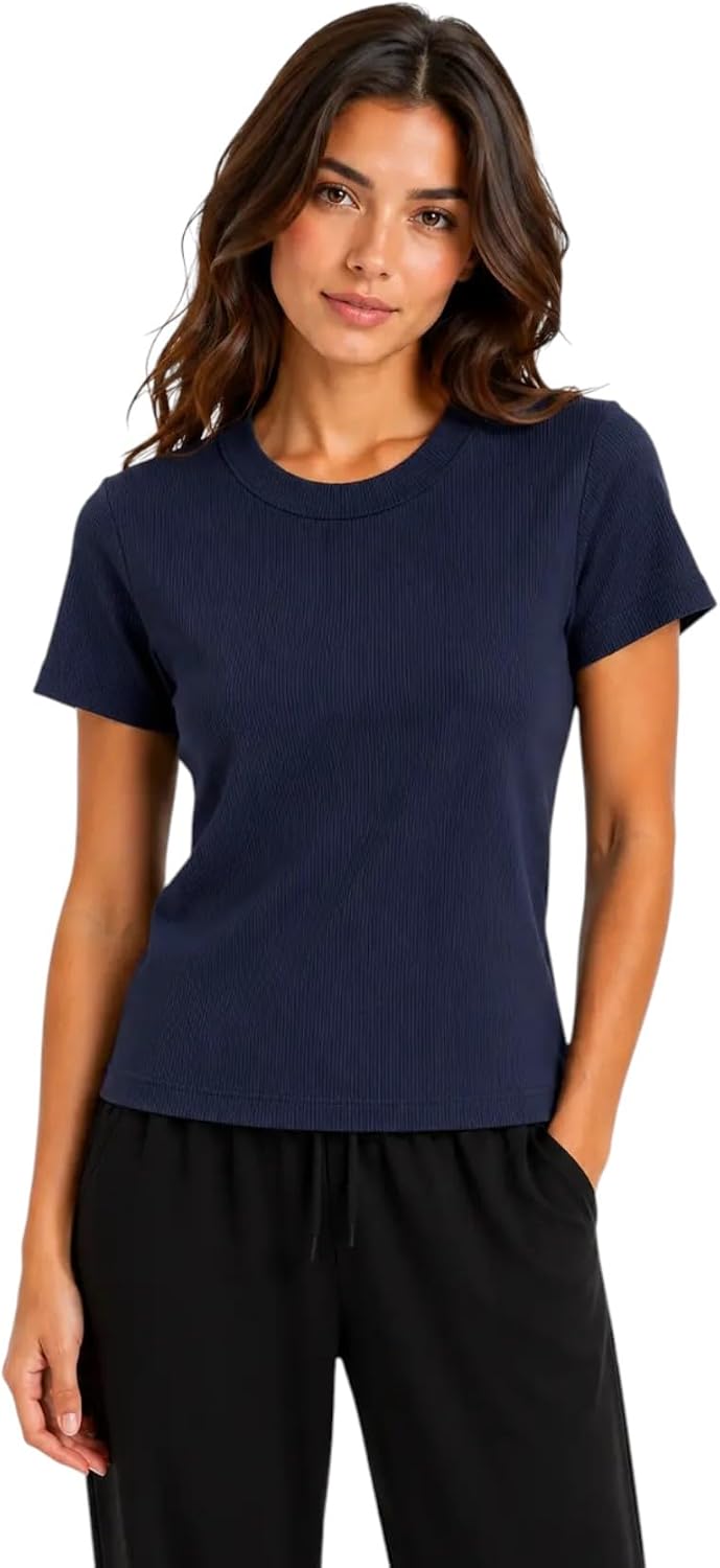 سعر ومواصفات Vanilla Cotton Derby Half Sleeves T-Shirt For Women-Navy-L (B0HMWWFKW5) على Amazon EG