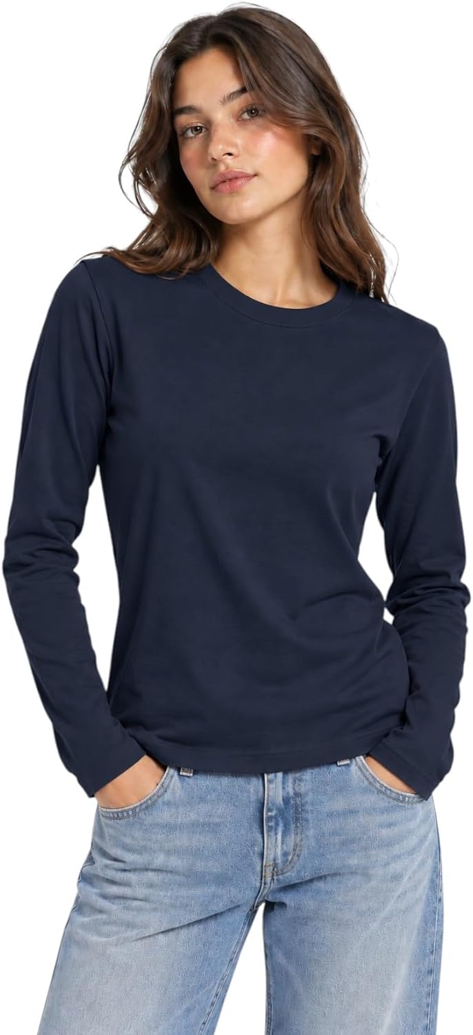 سعر ومواصفات Vanilla Cotton Long Sleeves T-Shirt For Women-Navy-XL (B0HMWS7R4D) على Amazon EG