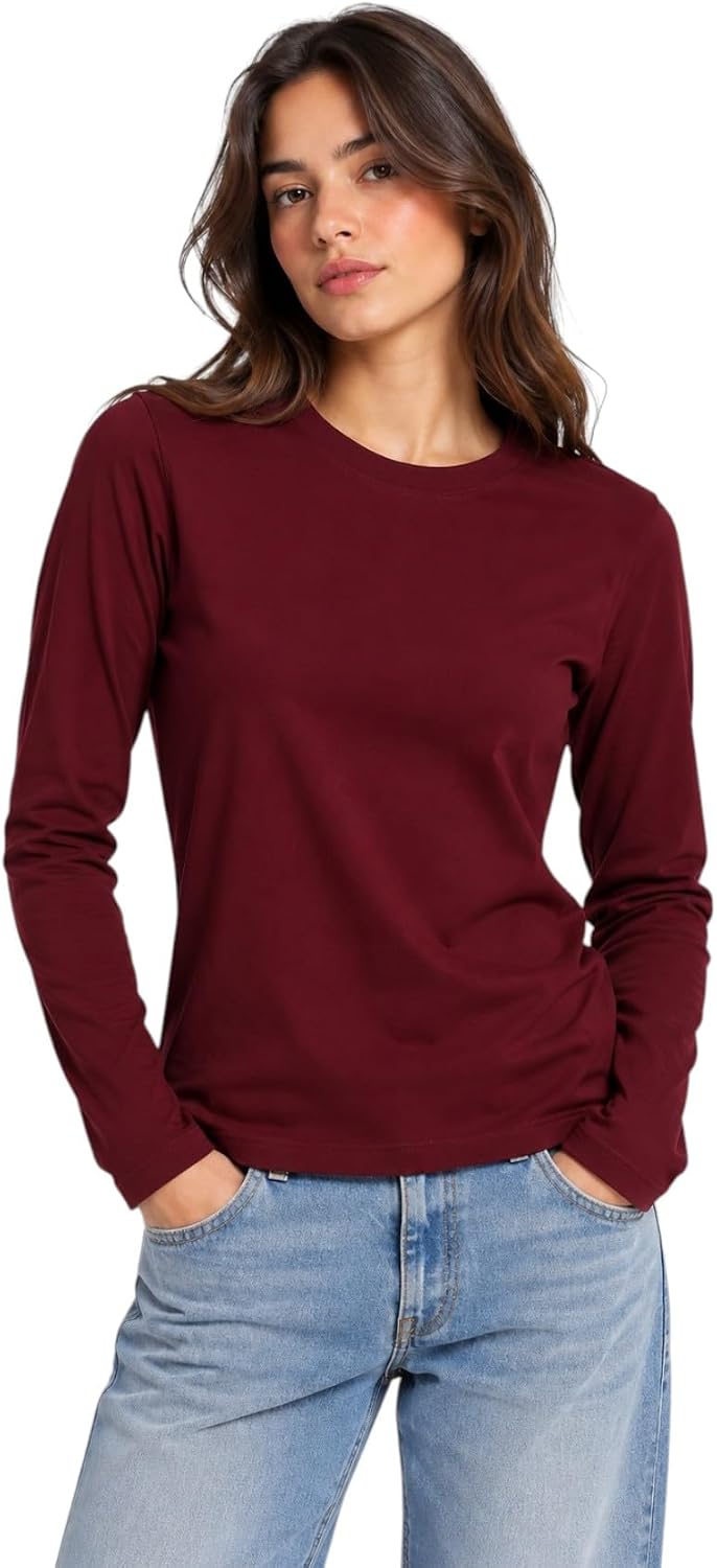 سعر ومواصفات Vanilla Cotton Long Sleeves T-Shirt For Women-Dark Red-L (B0HMX3JDNW) على Amazon EG