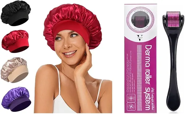 سعر ومواصفات VETELLY-Satin Bonnet Silk Bonnet for Sleeping + VETELLY-Derma Roller System 0.5 mm 540 Needles Hair Growth (B0DV45QNT1) على Amazon EG