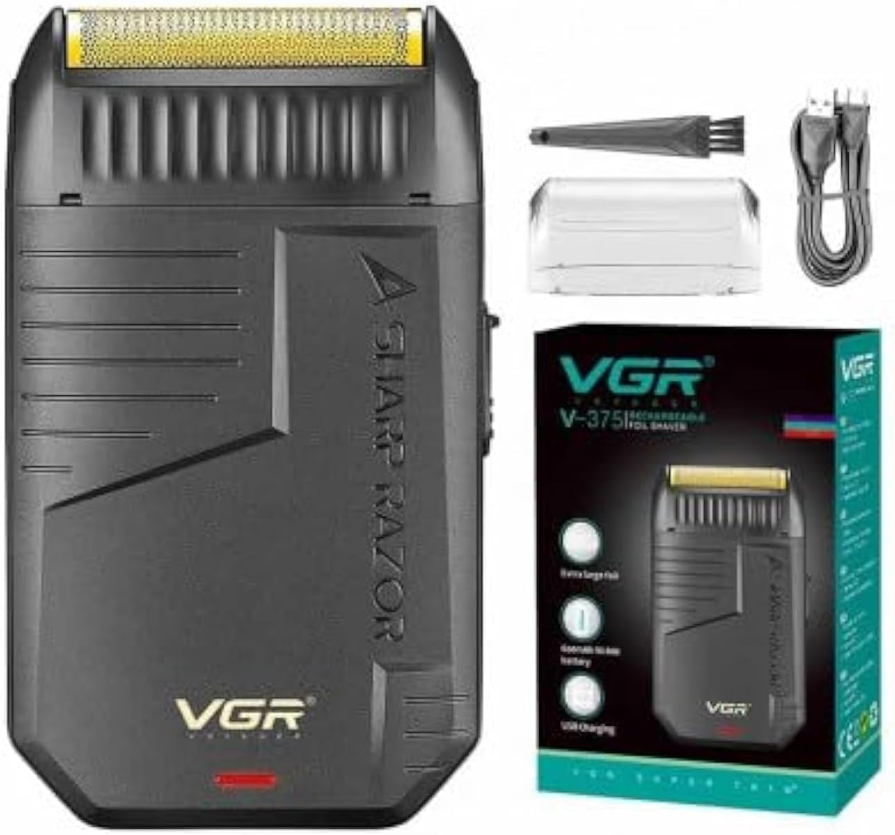 سعر ومواصفات VGR V-375 Professional Ultra-Thin Electric Shaver - Rechargeable Razor for Face Care, Beard Trimmer With Reciprocating Blade, USB Travel Shaver for Men - Black (B0DCSRF4M6) على Amazon EG