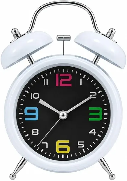 سعر ومواصفات Vintage Twin Bell Alarm Clock - White- A1-849 (B0H185PN6W) على Amazon EG
