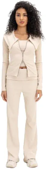 سعر ومواصفات Virmo Womens Ribbed Knit Double Zipper BT017-LT Modern (pack of 1) (B0DXD95M2N) على Amazon EG