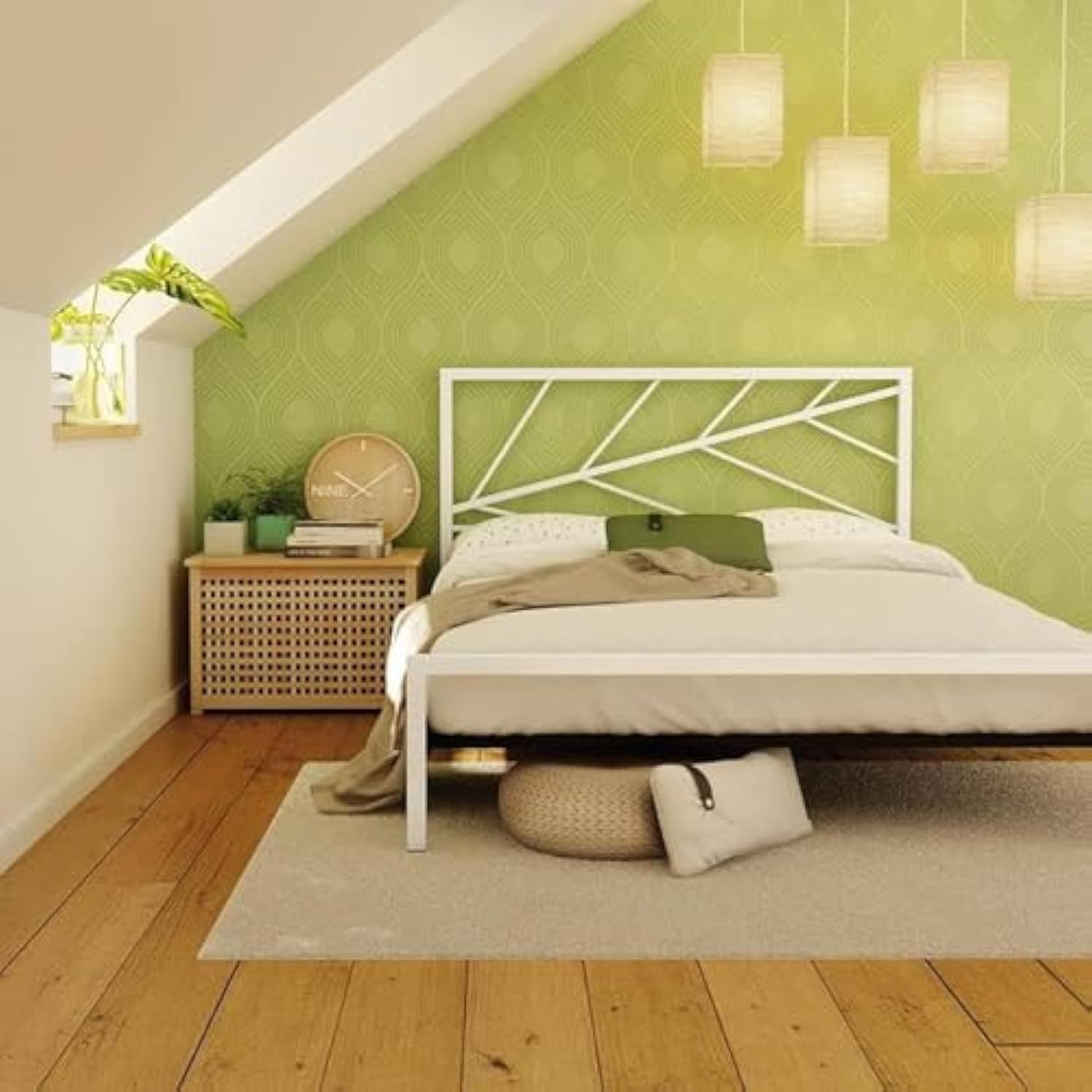 سعر ومواصفات White Metal Bed120 cm – Sturdy Single Bed Frame, Modern and Durable Bedroom Bed for Teens and Adults, Stylish White Metal Bed with Easy Assembly for Home or Guest Room (B0BSSFGC84) على Amazon EG