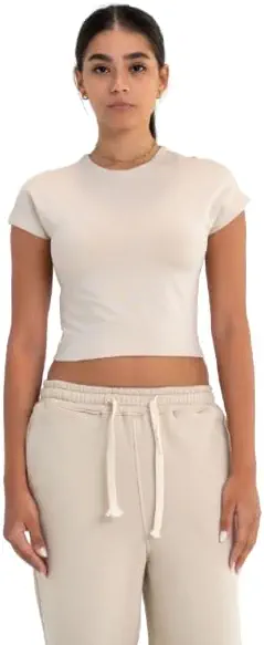 سعر ومواصفات Womens Cap Sleeve Shirt Cropped Round Neck Top Cap Sleeve Bt012-lt (B0DXD5QGG9) على Amazon EG