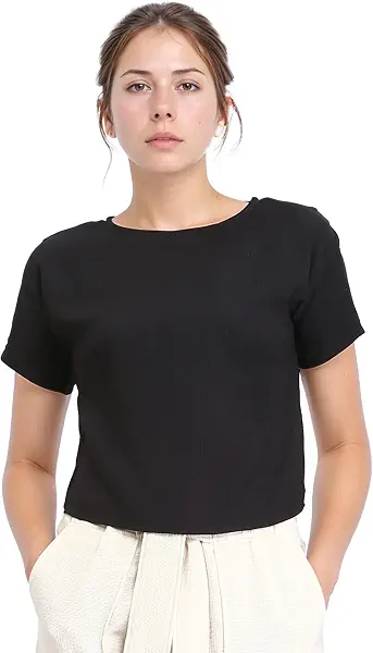 سعر ومواصفات Dsisskai Womens Women Short Sleeve Shirt Modern (B0CJY5YFLQ) على Amazon EG