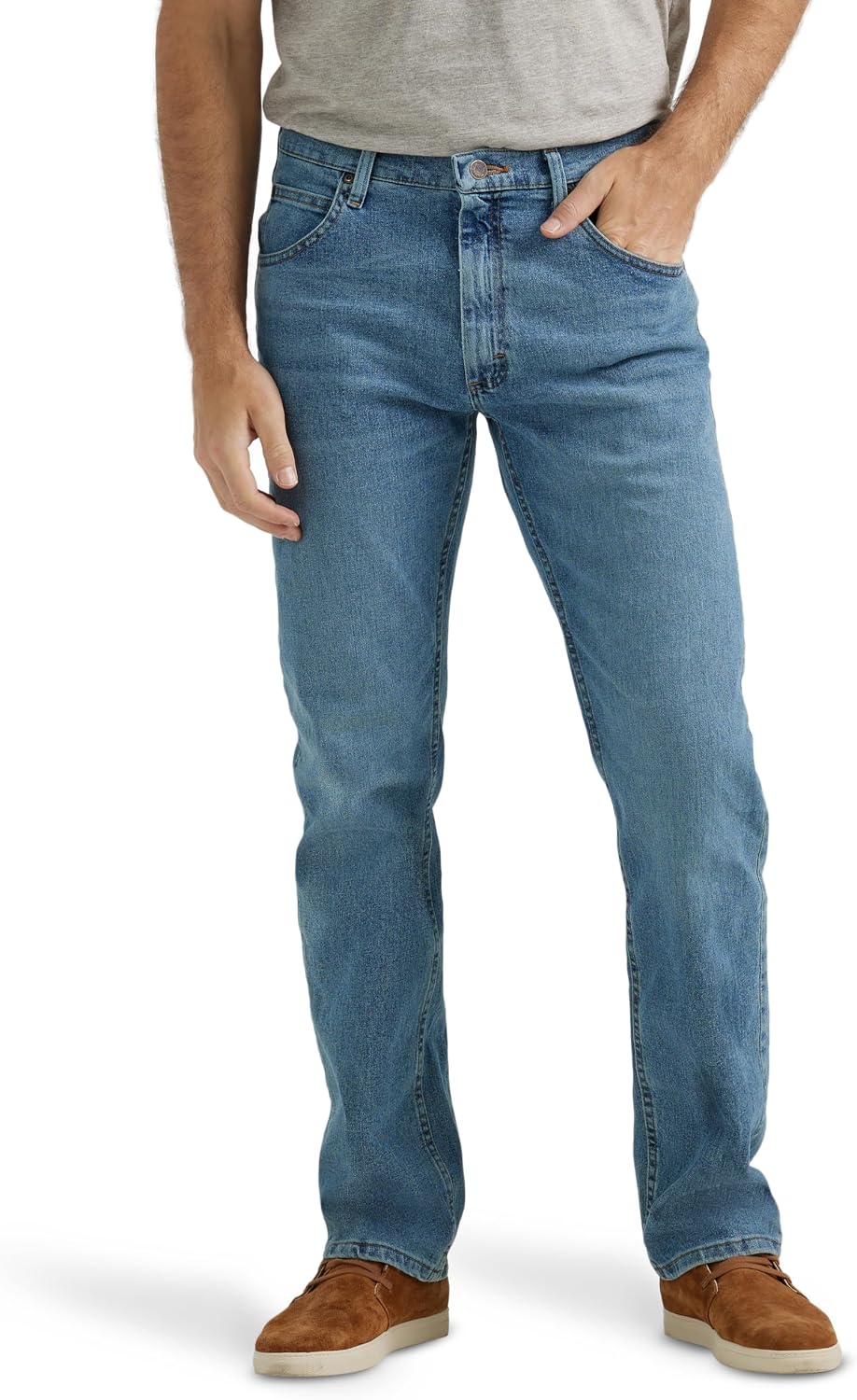 سعر ومواصفات Wrangler Authentics Men's Big & Tall Classic Five-Pocket Regular Fit Straight Leg Jean, Vintage Blue Flex, 46W / 32L (B078M6FGGJ) على Amazon EG