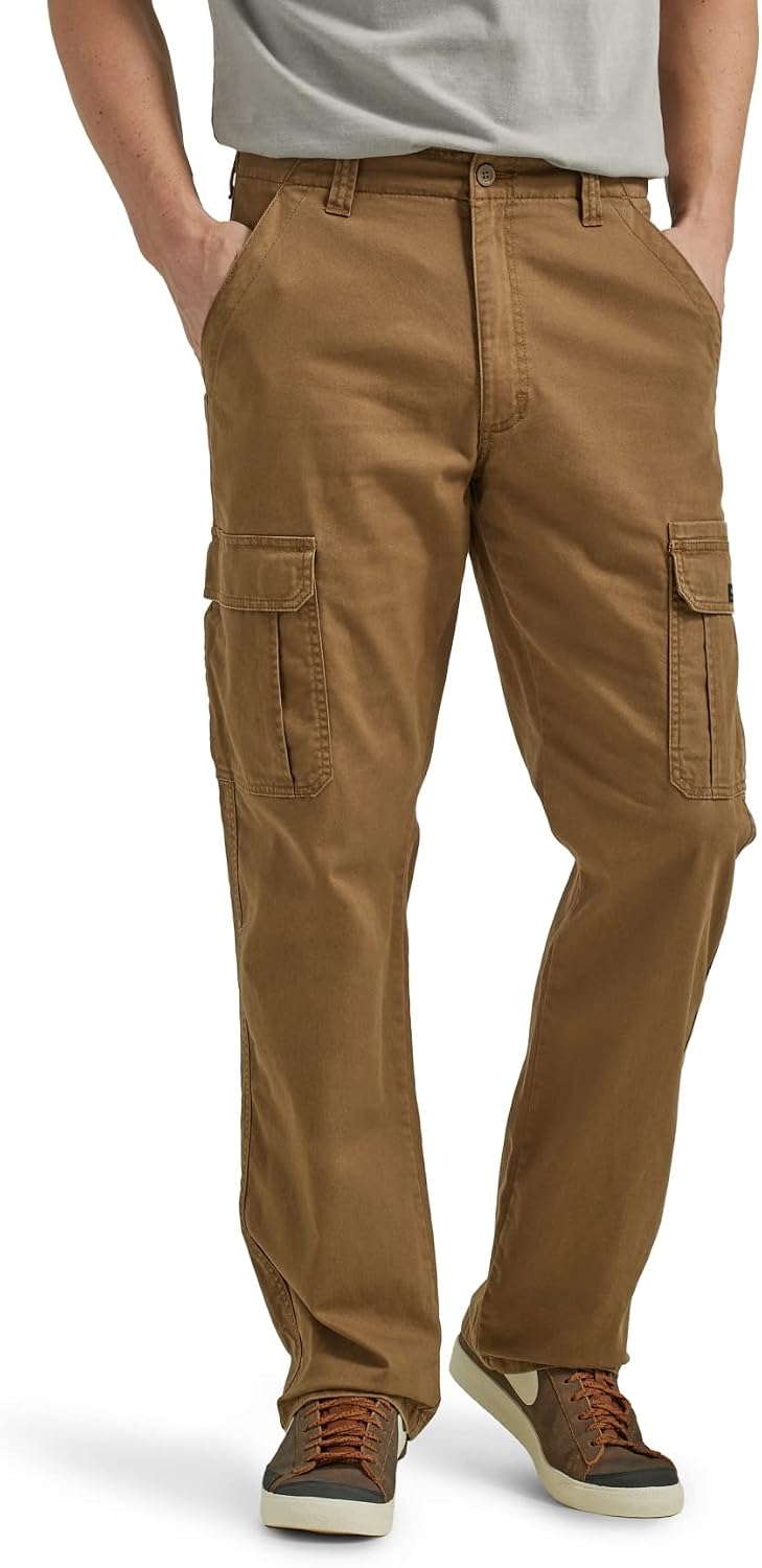 سعر ومواصفات Wrangler Authentics Men's Relaxed Fit Stretch Cargo Pant, Kangaroo, 48W x 30L (B0BT51H5LC) على Amazon EG