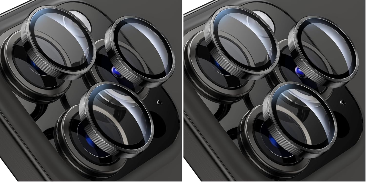 سعر ومواصفات WSKEN for iPhone 15 Pro/iPhone 15 Pro Max Camera Lens Protector,[Keep Original Shooting] Shatterproof 9H Tempered Glass Camera Screen Protector Metal Ring Cover Film Accessories,Black (Pack of 2) (B0HLDWQ94Q) على Amazon EG