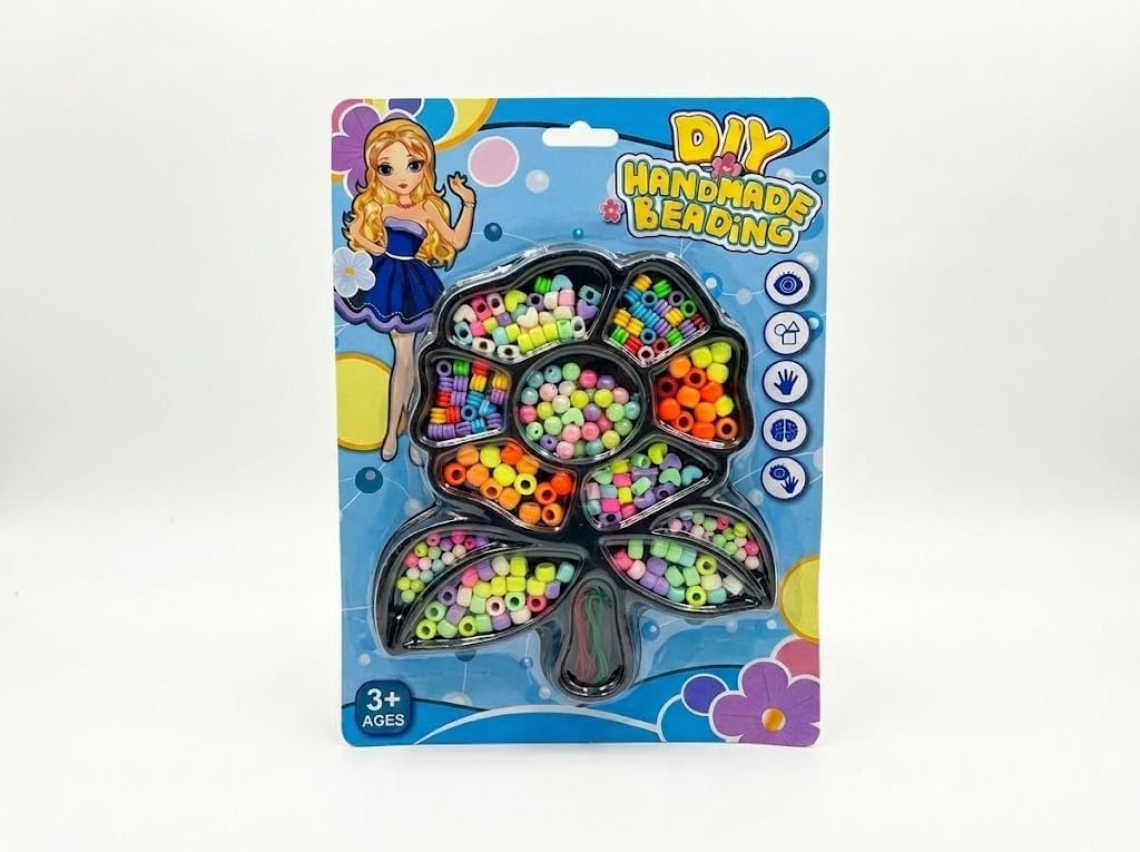 سعر ومواصفات Zain Premium DIY Flower-Shaped Handmade Beading Kit – Colorful Jewelry Making & Craft Set with Assorted Beads and Elastic Cords for Creative Fun (Sky Blue Edition) (B0HMW1947F) على Amazon EG