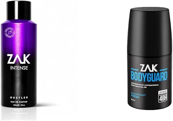 سعر ومواصفات ZAK Hustler EDP Intense + Free ZAK Bodyguard Fresh Roll-On Deodorant 50ml (B0H7XMNQRF) على Amazon EG