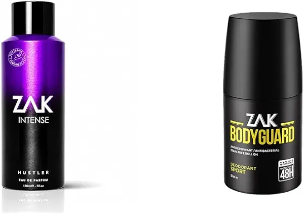 سعر ومواصفات ZAK Hustler EDP Intense + Free ZAK Bodyguard Sport Roll-On Deodorant 50ml (B0H7XSXGHL) على Amazon EG