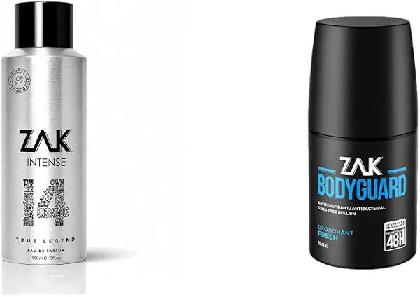سعر ومواصفات ZAK Intense True Legend EDP 150ml + Free ZAK Bodyguard Fresh Roll-On Deodorant 50ml (B0H7XTV3JP) على Amazon EG