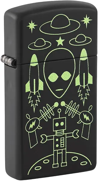 سعر ومواصفات Zippo Alien Invasion Design Slim® Black Matte Pocket Lighter (B0DVCDY8GS) على Amazon EG