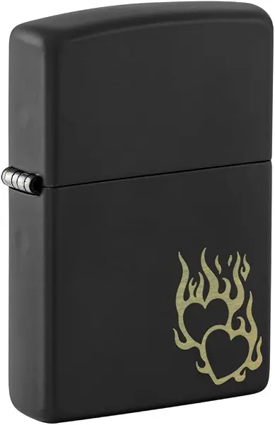 سعر ومواصفات Zippo Fire Heart Design Black Matte Pocket Lighter (B0CTN57MH2) على Amazon EG