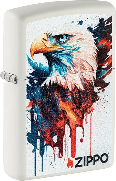 سعر ومواصفات Zippo Painted Eagle Design White Matte Pocket Lighter (B0DVCG893V) على Amazon EG