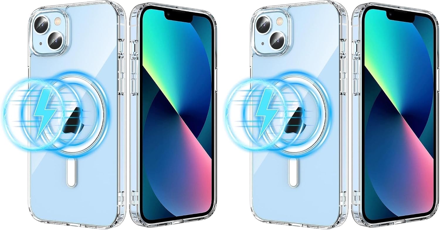 سعر ومواصفات Zubitech iPhone 15 Clear Magnetic Cover | Mag Safe Compatible | Hybrid Protective Crystal Clear Hard Back Case | Shockproof Silicone Frame | Slim Transparent Case for Apple iPhone 15 (Pack of 2) (B0HLF18FRW) على Amazon EG