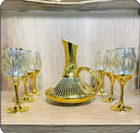سعر ومواصفات إبريق من الزجاج مع 6 أكواب للمطبخ والاستخدام المنزلي طراز GG-1822 من هوم كير (B0FMYDNBSH) على Amazon EG