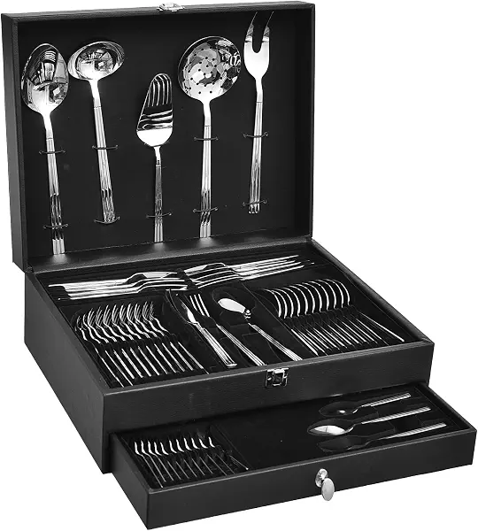 سعر ومواصفات أدوات مائدة طراز اوليمبوس من رويال الفريدو، طقم 77 قطعة (B0H4D7ST9W) على Amazon EG