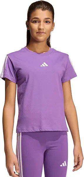 سعر ومواصفات اديداس تيشرت نسائي مزود بخطوط ثلاثة من اديداس للبنات المراهقات JG 3S TEE 160 (B0F55BY2KQ) على Amazon EG