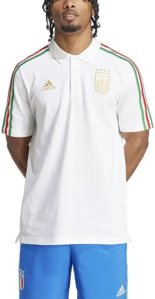 سعر ومواصفات اديداس تيشرت بولو دي ان ايه بتصميم شعار المنتخب الايطالي لكرة القدم للرجال من اديداس (B0CTT668FD) على Amazon EG