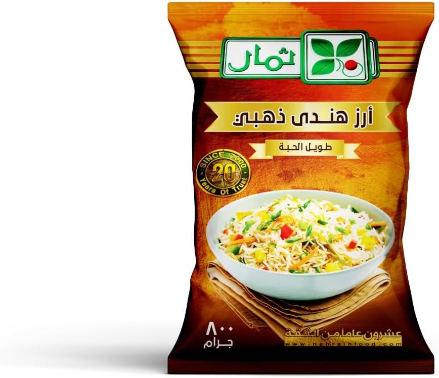 سعر ومواصفات ارز بسمتي ذهبي من ثمار، 800 جرام (B0BX8D9JRG) على Amazon EG