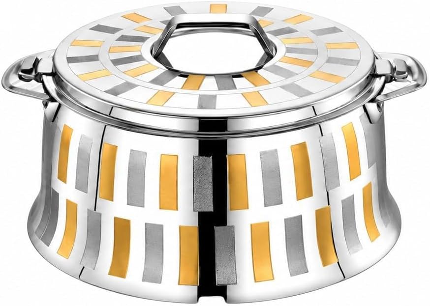 سعر ومواصفات ارشيا حاوية تخزين طعام 2733 3500 مل من الستانلس ستيل بنمط خط زخرفي، غطاء محكم الامن، هيكل مقاوم للصدا وسعة كبيرة للتخزين في المطبخ (B0HBR5FCQH) على Amazon EG