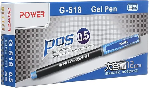 سعر ومواصفات POS G-518 أقلام جل، 0.5 ملم، حبر أزرق، عبوة مكونة من 12، كتابة سلسة (B0FCTTXMQW) على Amazon EG