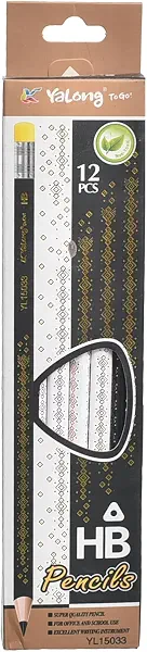 سعر ومواصفات أقلام رصاص خشب طراز YL-105 / YL15033 مزودة بأستيكة، لكتابة سلسة، للاستخدام في المدارس والمكاتب ولأغراض الرسم والتخطيط من يالونج عبوة من 12 قلم رصاص جرافيت (B0H7STKZ8X) على Amazon EG