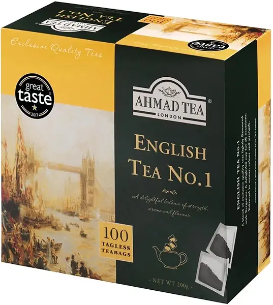 سعر ومواصفات أكياس شاي من أحمد تي أسود بنكهة إنجليزية، 100 كيس (عبوة من 1) (B07V5YC85Z) على Amazon EG