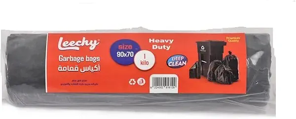 سعر ومواصفات أكياس قمامة شديدة التحمل من ليشي 1 كجم، مقاس 70 سم × 90 متر، أسود (B0DPDSVGHF) على Amazon EG
