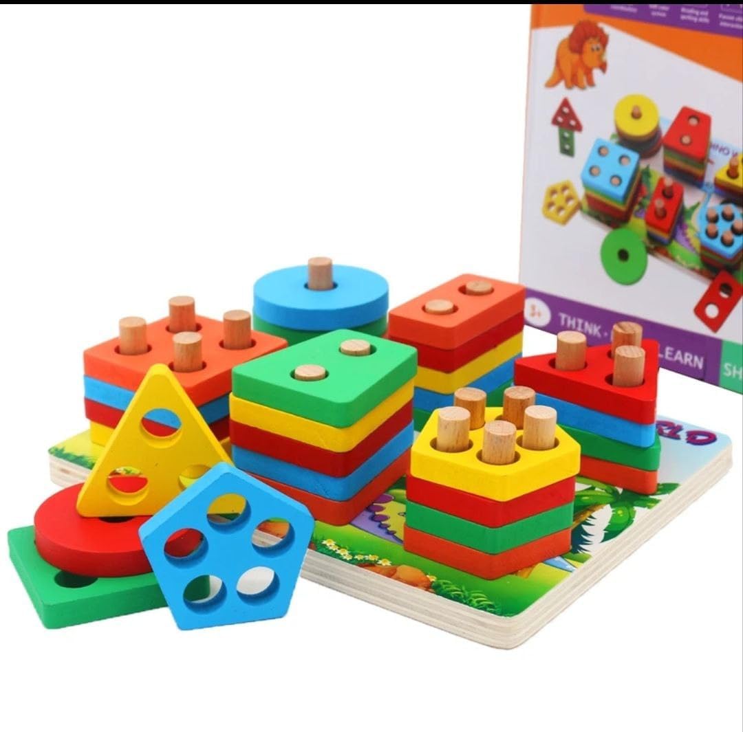 سعر ومواصفات ألعاب xylophone الخشبية من Chengji 3 في 1 الاقتران الهندسي للصيد كتل تعليمية تكديس خشبي طقم من فجر (B0HKK1RWT1) على Amazon EG